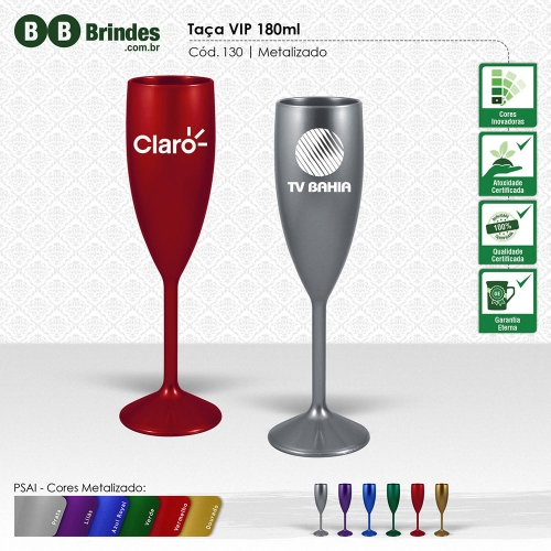 Copos personalizado, Canecas personalizada, Long drink personalizado - TAÇA VIP 180mL Champagne